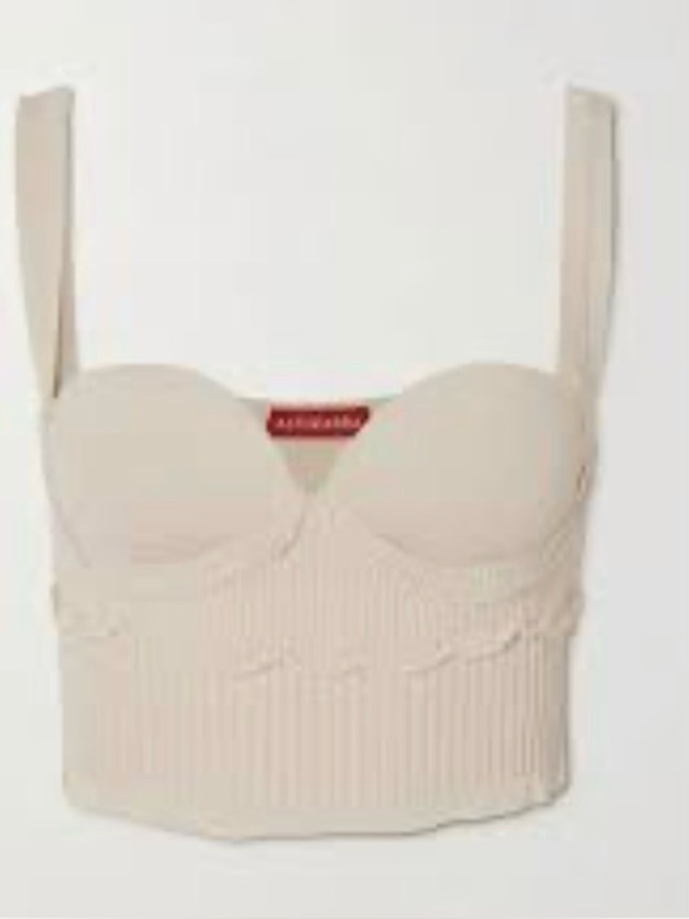 Altuzarra Piper cropped ribbed-knit top ivory size large